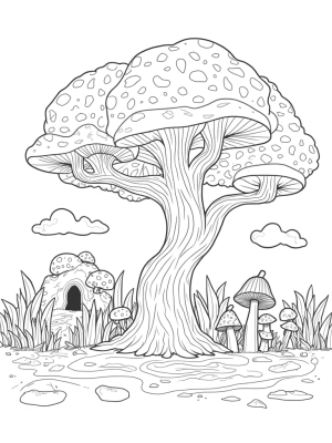 Enchanted Forest with Gruffalo Tree and Giant Mushrooms