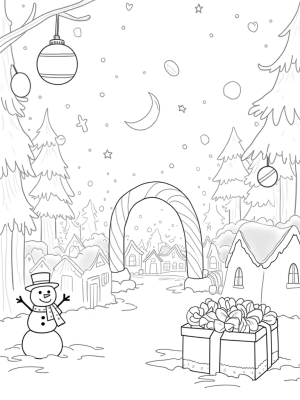 Gingerbread Houses and Candy Canes in a Winter Wonderland