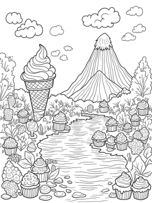 Giant Fruit Garden with Ice Cream Mountain