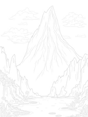 Majestic Dragon Overlooking a Tranquil Lake
