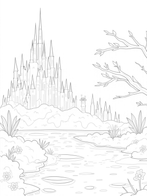 Majestic Ice Castle with Snowflake Vortex