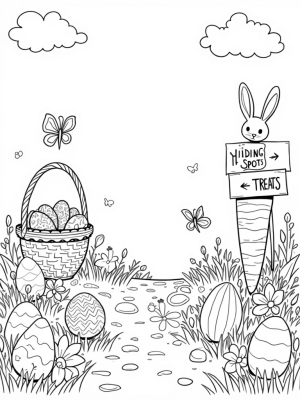Pastel Egg Hunt in a Flower Garden