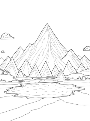 Geometric Triangle Landscape with Floating Islands
