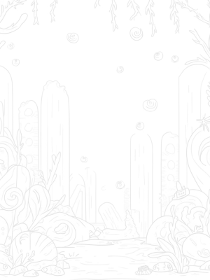 Underwater Garden with Seaweed Archways and Coral Ruins
