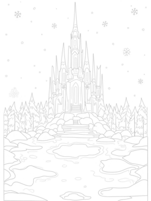 Magical Ice Palace with Frosty Trees