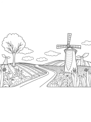 Giant Vegetables in a Whimsical Farm Landscape