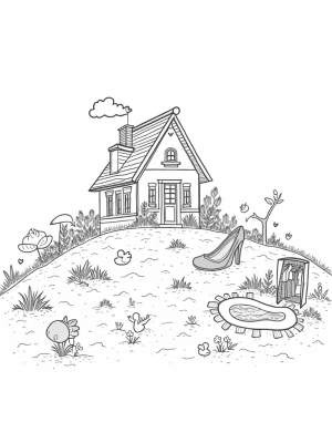 Dreamhouse Landscape with Dollhouse and Accessories