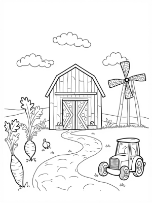 Patchwork Barn and Playful Farm Landscape