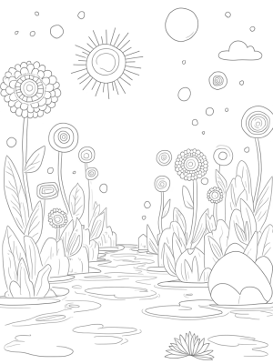 Oversized Circles in a Whimsical Garden