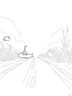 Underwater Highway with Bubble Cars and Treasure