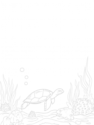 Graceful Sea Turtle in a Kelp Forest