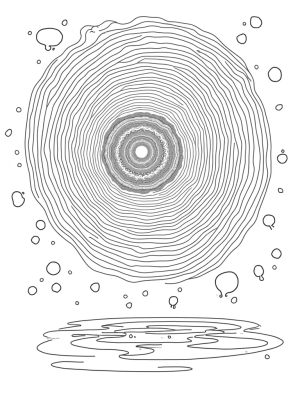 Vibrant Cosmic Spiral with Bubbles and Mandalas