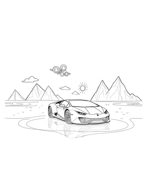 Crystal Lamborghini on a Silver Lake