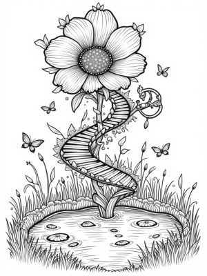 Flower Castle with a Winding Staircase