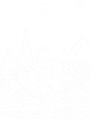 Snowy Mountain Landscape with Ice Castles and Snowman