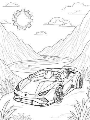 Futuristic Lamborghini on a Winding Road