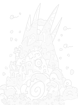 Giant Wall with Mechanical Base and Wildflowers