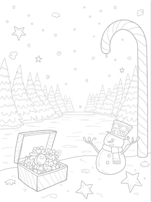 Candy Canes and a Giant Snowman in a Winter Wonderland
