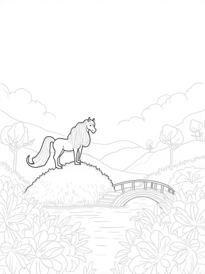 Majestic Pony in a Whimsical Meadow