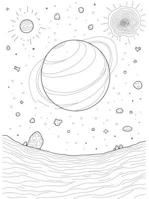 Swirling Galaxy with a Luminous Planet and Crystalline Stars