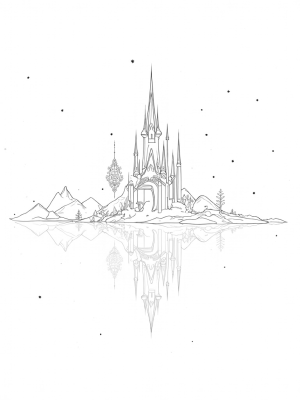 Majestic Ice Palace with Snowflake Chandelier