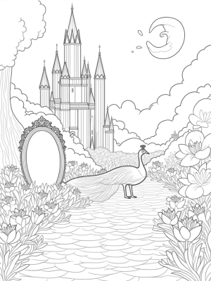 Crystal Castle Surrounded by a Lush Garden