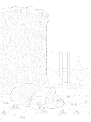 Interwoven Tree Wall with Titan Shadow