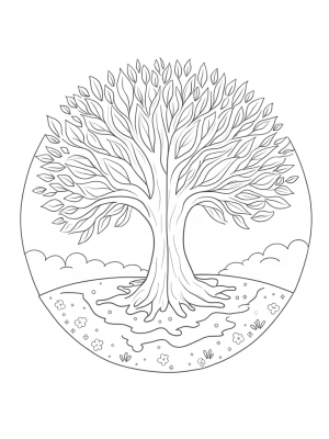 Four Seasons Tree with Winding River