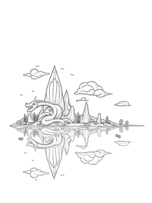 Majestic Dragon and Crystal Mountain Scene