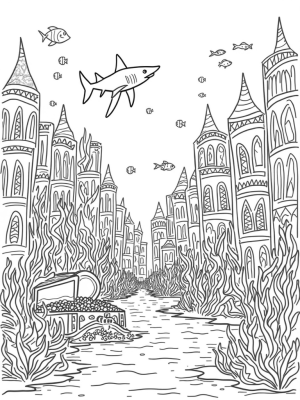 Underwater City of Coral and Sharks