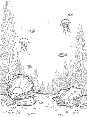 Underwater Garden with Exotic Sea Creatures