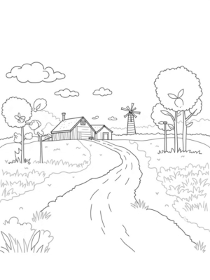 Oversized Vegetables in a Whimsical Farm Landscape