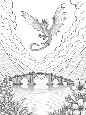 Colossal Dragon Bridge Over Tranquil Lake