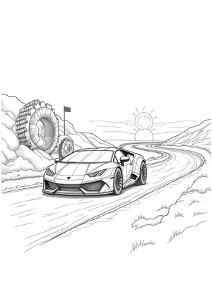 Vibrant Crystal Lamborghini on a Glossy Hill