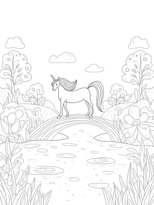 Magical Pony in a Colorful Meadow