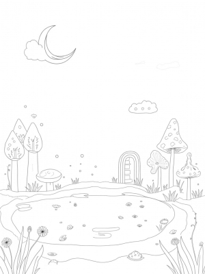 Enchanted Forest Glade with Spiraling Mushrooms and Fireflies