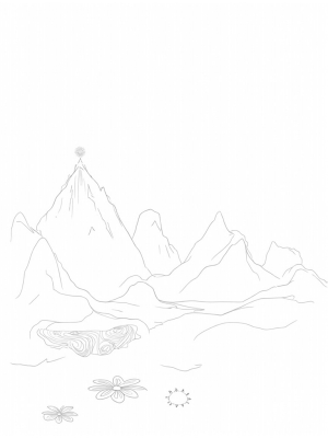 Dreamy Geometric Mountains and Spiraling Flowers