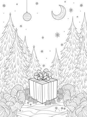 Holiday Forest with Giant Ornaments and Candy Canes