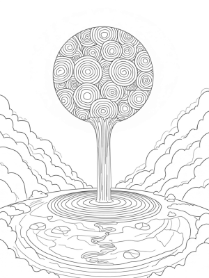 Floating Island of Interconnected Circles