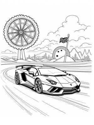 Futuristic Lamborghini in a Colorful Vortex