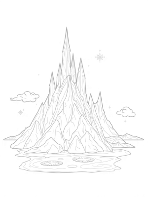 Crystalline Ice Palace on a Snowy Mountain