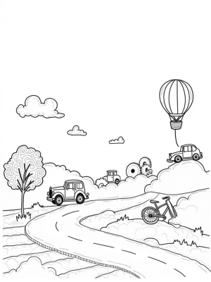 Floating Vintage Cars and Rainbow Roads