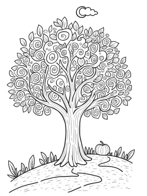 Four Seasons Tree with Whimsical Details