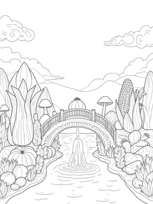 Oversized Fruits and Veggies Landscape