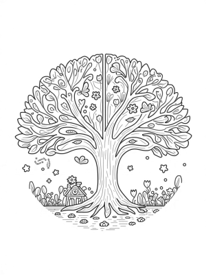 Four Seasons Tree: Spring, Summer, Autumn, and Winter