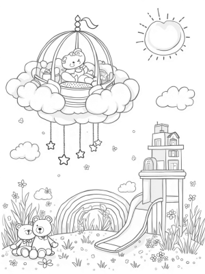 Dreamy Cloud Nursery with Rainbow Slide