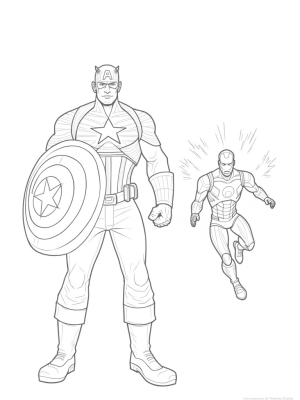 Captain America and Iron Man in Action