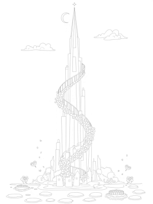 Crystal Tower Under the Twilight Sky