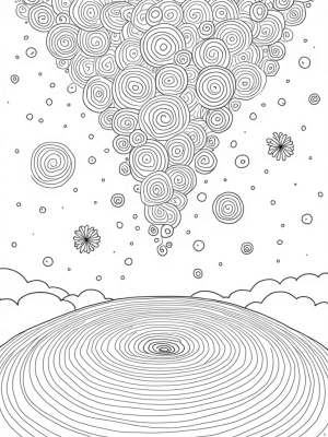 Swirling Vortex of Colorful Circles