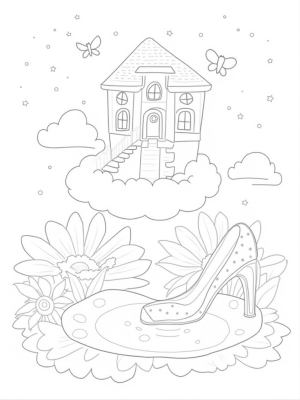 Dreamhouse on a Cloud with Candy Cane Stairs